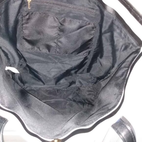 X-Large Black & White Stripped Tote with S - Picture 3 of 3